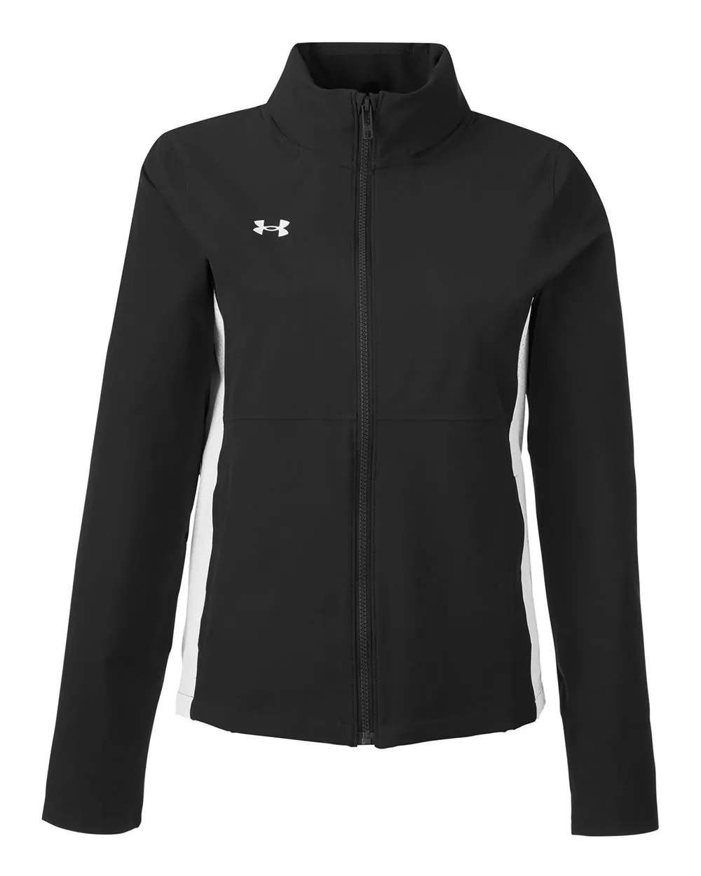 Custom branded Women's Rival Stretch Jacket in Black, Front